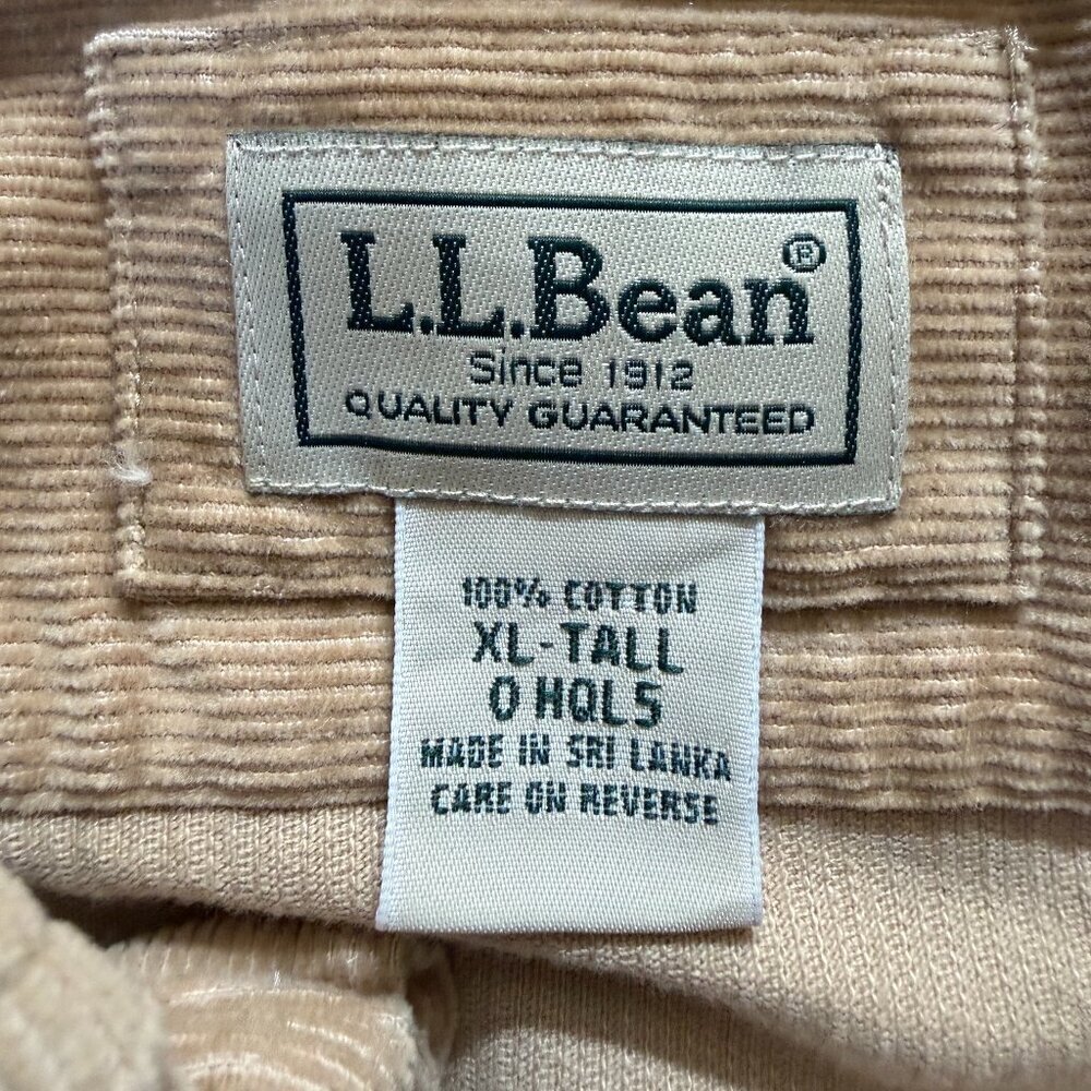L.L.Bean Classic Fit Corduroy Shirt Men's XL Tall in Camel Color-Very Good Cond. - Picture 12 of 13